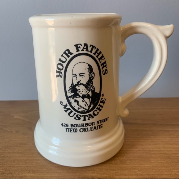 Vintage Mustache Mug Mustache Stein Your Father's Mustache Mug 14 oz Lofisa - Picture 2 of 9